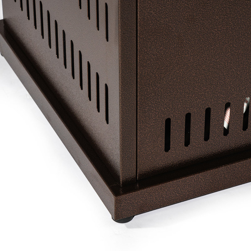 Table de foyer carrée avec couvercle en acier inoxydable