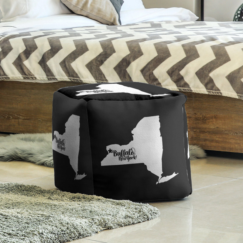 Repose-pieds cube new york buffalo, Noir