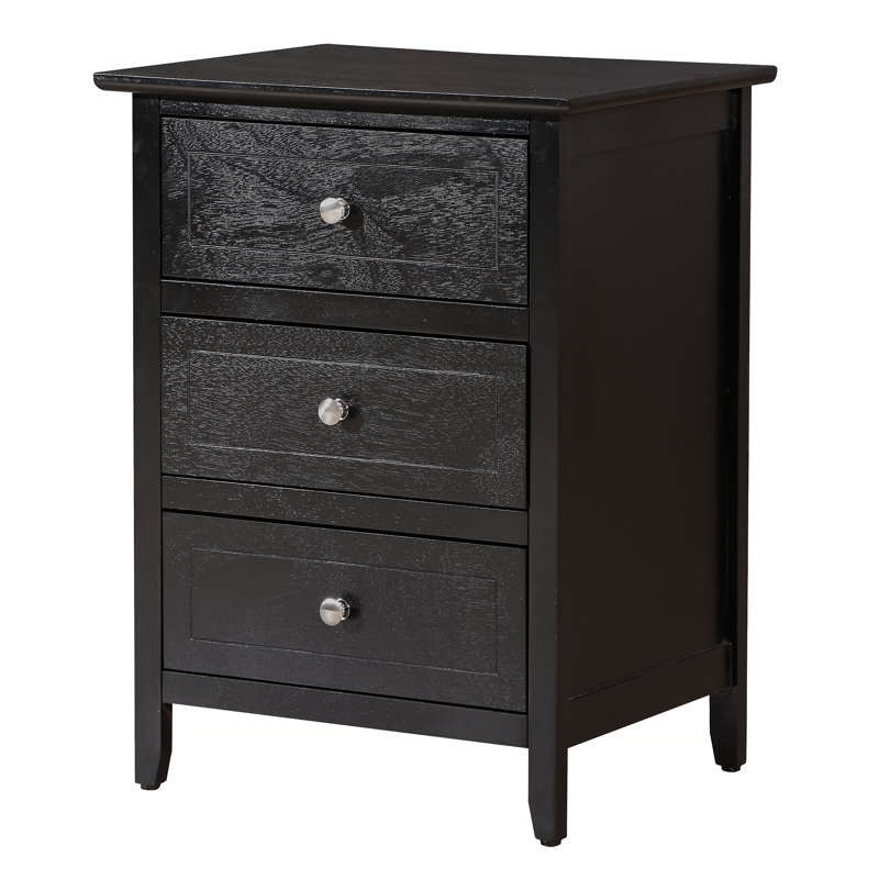 Élégante table de chevet transitionnelle noire