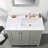 36" Engineered marble Single Bathroom Vanity Top In White With Sink in right