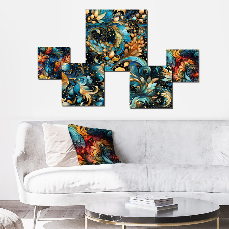 Flynn - ensemble d'art mural floral de 5
