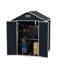 Remise de rangement en polypropylène gris foncé de 6 pi x 6 pi, imperméable, à fort impact, grand et bon éclairage de la remise en polypropylène Hd Windows, résistante, lumineuse