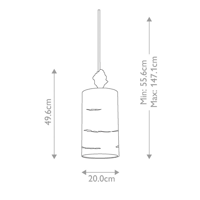 Celeste 1 - Light Cylinder Pendant, Aged Silver