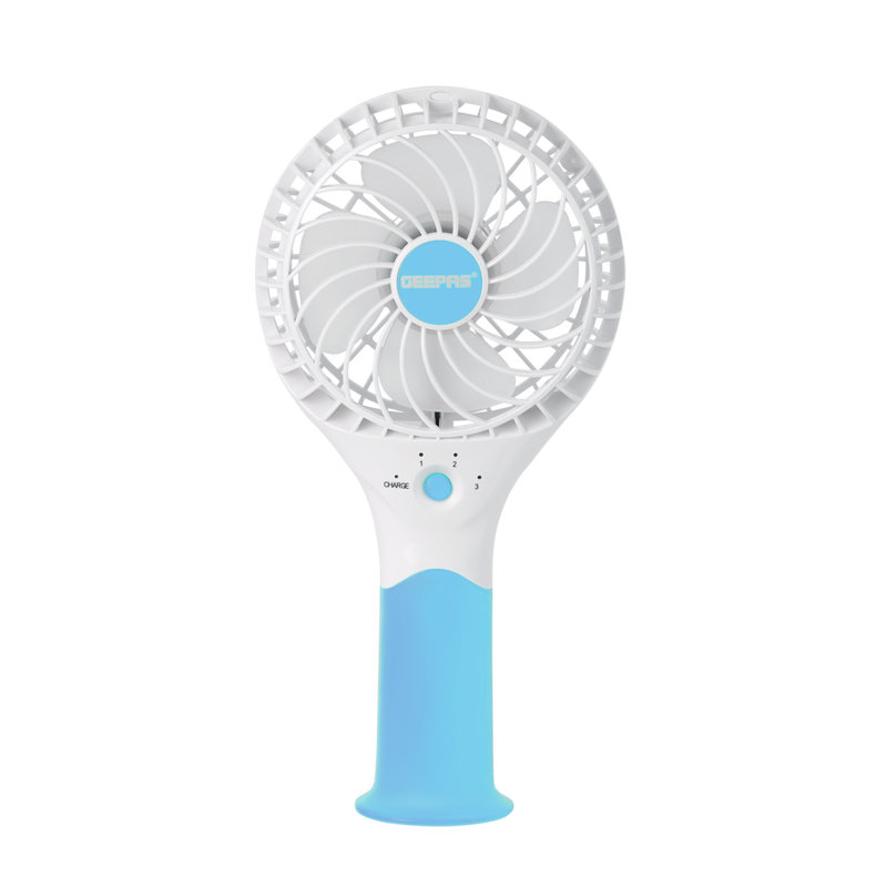 GEEPAS Rechargeable Fan | Mini Portable USB Handheld Fan for Home Office Travel Outdoor Personal Use | 3 Speed Settings 8Hr Run Time | Ultra Quiet Lightweight Air Circulator | 2 Year Warranty