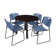Kee Round Breakroom Table Top, 4 Zeng Stack Chairs