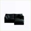 Canapé modulaire, canapé en L 2 places avec repose-pieds, causeuse modulaire pour petits espaces | Noir | Chenille-1650201533