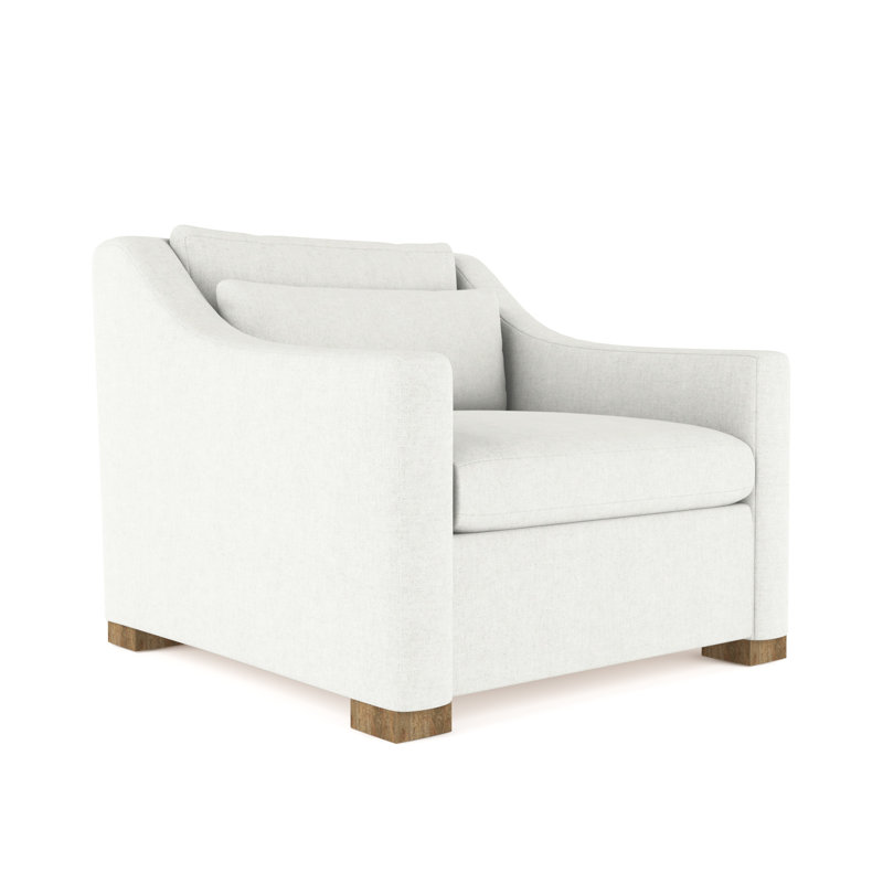 Crosby Armchair, 32.5" H x 35" W x 38" D, Vintage Leather Alabaster, Ebony