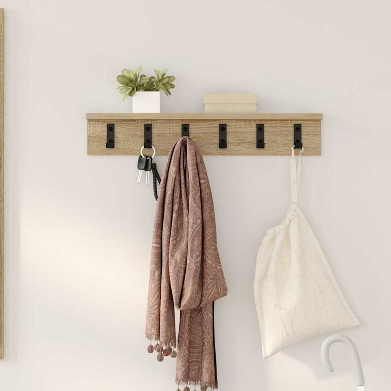 Wall-Mounted Coat Rack 60 X 10.5 X 10.5 Cm, Sonoma Oak
