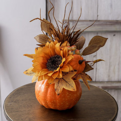 Halloween Festival Large Pumpkin Ornament Home Decoration Desktop Maple Leaf Sunflower Ornament