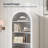 Arched Bookshelf with File Drawer, 71" Tall Narrow Bookcase for Small Spaces-334278231