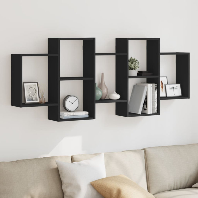 17 Stories Wall Shelf Engineered Wood, Sonoma Oak, 65cm H x 159cm W x 18cm