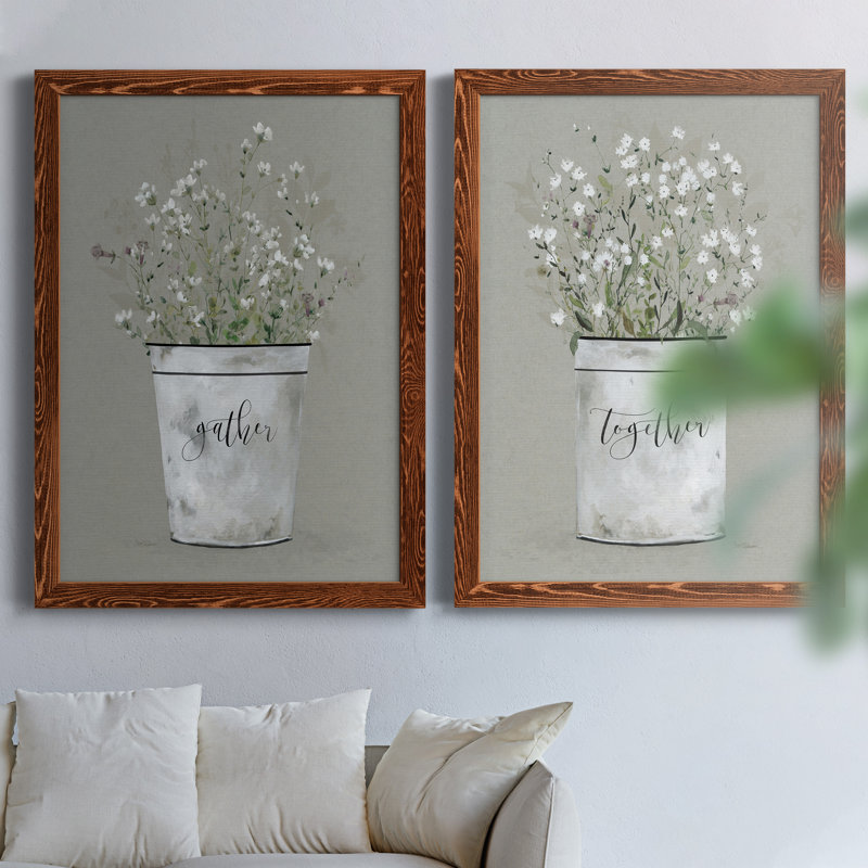 Bouquet de grâce, ensemble de 2 photos sur toile, H 44 po x l 31 po x P 1 po, Cadre en érable