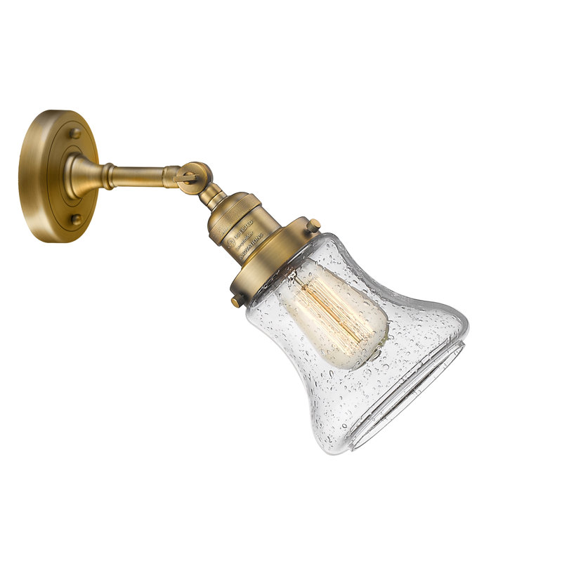 Edda Dimmable Bath Sconce, 6 Watt Vinage LED Bulb, Seedy, Brushed Brass
