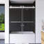 Porte de baignoire coulissante noire sans cadre de 56 à 60 po x H 62 po-108556846