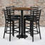 Ensemble de table ronde en stratifié 30 "avec base ronde et 4 tabourets de bar en métal Aniket-24678173-68612009
