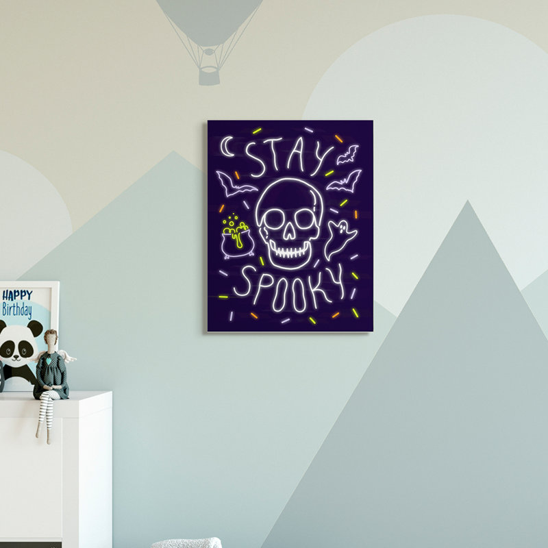 Stay Spooky Quote, H 30 po x l 24 po x P 1,5 po, Toile tendue