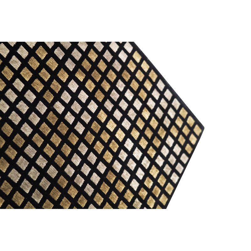 Hand-Knotted High-Quality Black and Taupe Area Rug