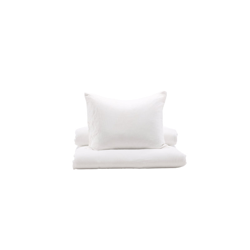 Rorrie Cotton Blend Duvet Cover with Pillowcases, White