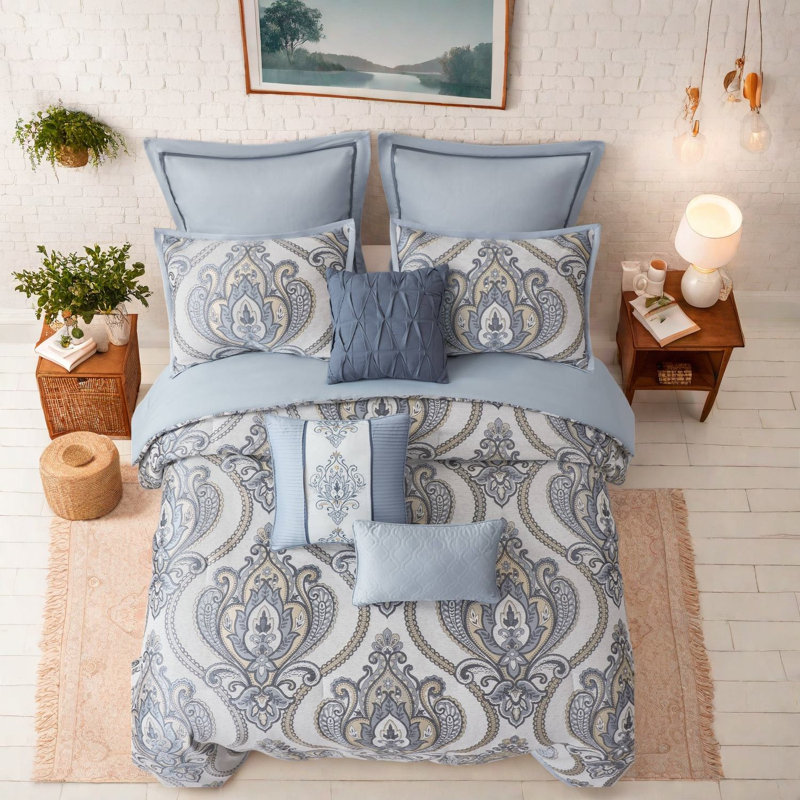 Damask Comforter Set