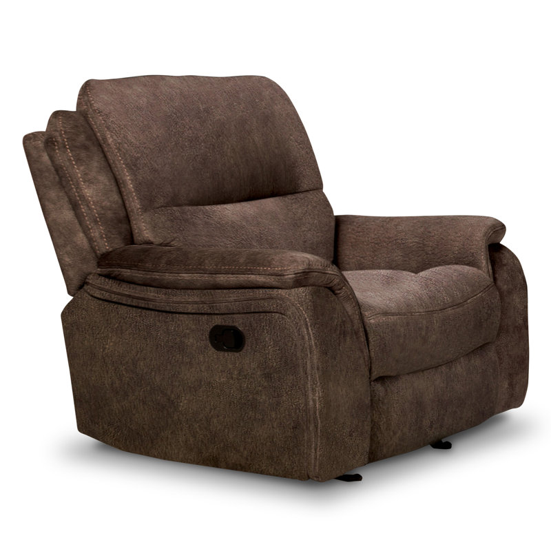 Ensemble de canapé inclinable manuel Virtyt, Polyester brun, 3 pièces