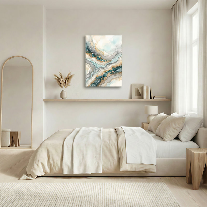 «Gallery Wrap», art mural sur toile pour le salon, la chambre à coucher, le bureau ou le vestibule - décoration murale décorative avec marbre abstrait