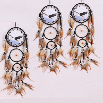 3 Pcs Eagle Dream Catchers, Indian Style Dream Catcher Handmade Dream Catcher For Home Decorations