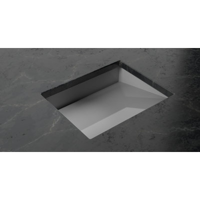 Badeloft 19.7" x 16.5" Stone Resin Undermount Ramp Bathroom Sink UB-04-M-GGRY in Glossy Gray