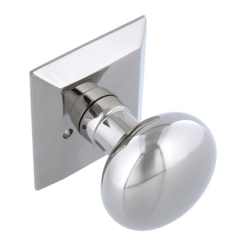 Grandeur Fifth Avenue Square Rosette Double Dummy with Fifth Avenue Knob, Bright Chrome