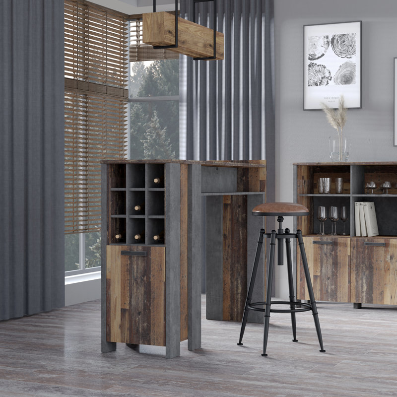 Lanham Mercury Row Bar Counter with Manufactured Wood Outer Material