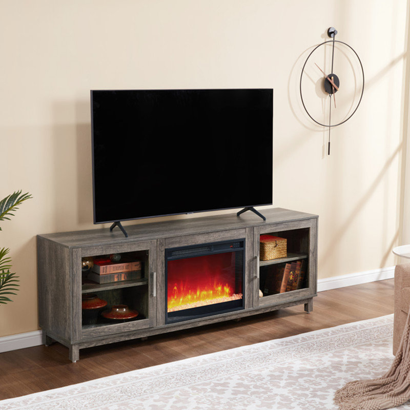Console de meuble télé avec foyer et chauffage