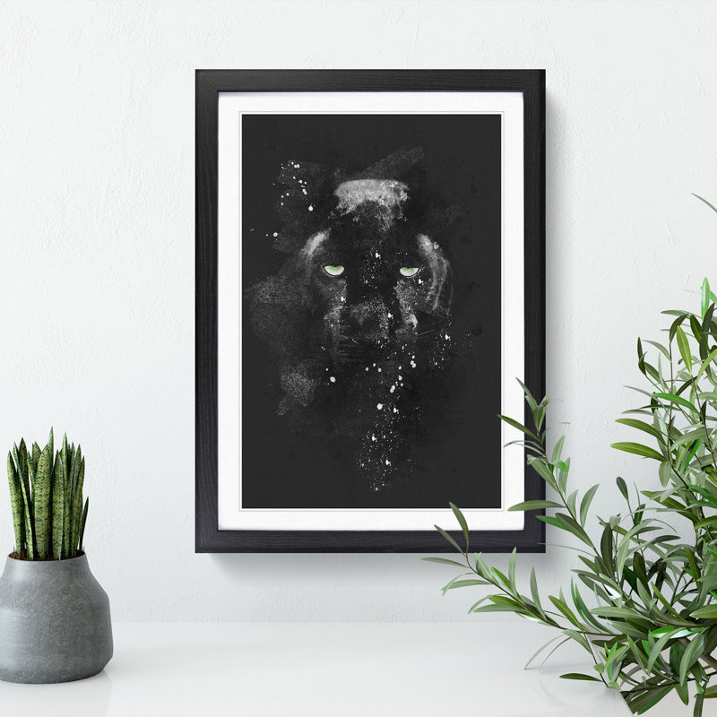Black Panther in the Shadows - Picture Frame Graphic Art Print, Black Framed, 63cm H x 45cm W x 2cm D