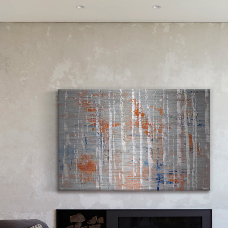 «Peachy Trees» par Parvez Taj, reproduction d'art sur aluminium brossé, H 30 po x l 45 po x P 1,5 po