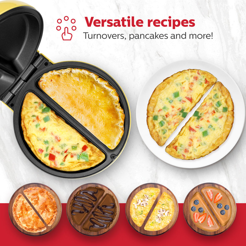 Holstein Housewares 2 Section Omelet Maker, Yellow
