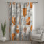 Rideaux de fenêtre blanc et orange à formes abstraites, voilages et voilages à motifs géométriques - 1 panneau