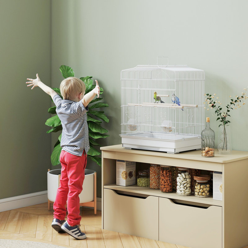 59cm Steel Flat Top Table Top Bird Cage with Tray