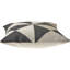 Coussin à fermeture à glissière géométrique 100% laine 20 "x 20" gris anthracite et blanc