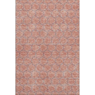 Premium Machine Washable Prisco Salmon Rug