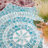 Stool with Capiz Design, Blue Multi