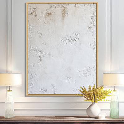 Soft Plaster Paint Layers II - White Clean Framed Wall Art