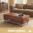 Dark Brown Faux Leather Ottoman with Storage-1689785632-1688208460