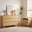 Commode de chambre Angela avec 6 tiroirs, commode moderne en bois naturel, l 47,2 po x P 15,8 po x H 30,7 po-710412525