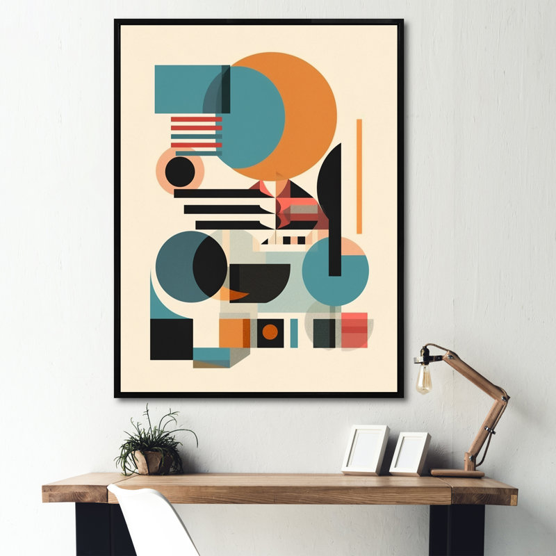 Espace contemplatif orange et bleu I - Minimalisme, art mural, salon, H 20 po x l 12 po x P 1 po