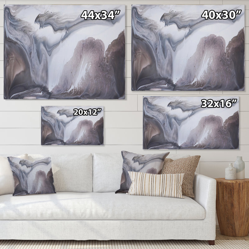 Marbre noir et blanc II - peinture sur toile, H 12 po x l 20 po, Toile tendue