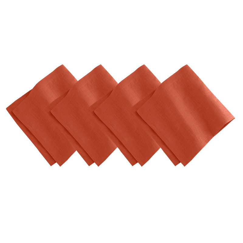 La Classica 4 Piece Linen Napkin Set, Rust