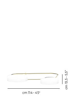 Tier Ceiling/Wall Lamp 2M White Matt Painted Brass L2296 Ul