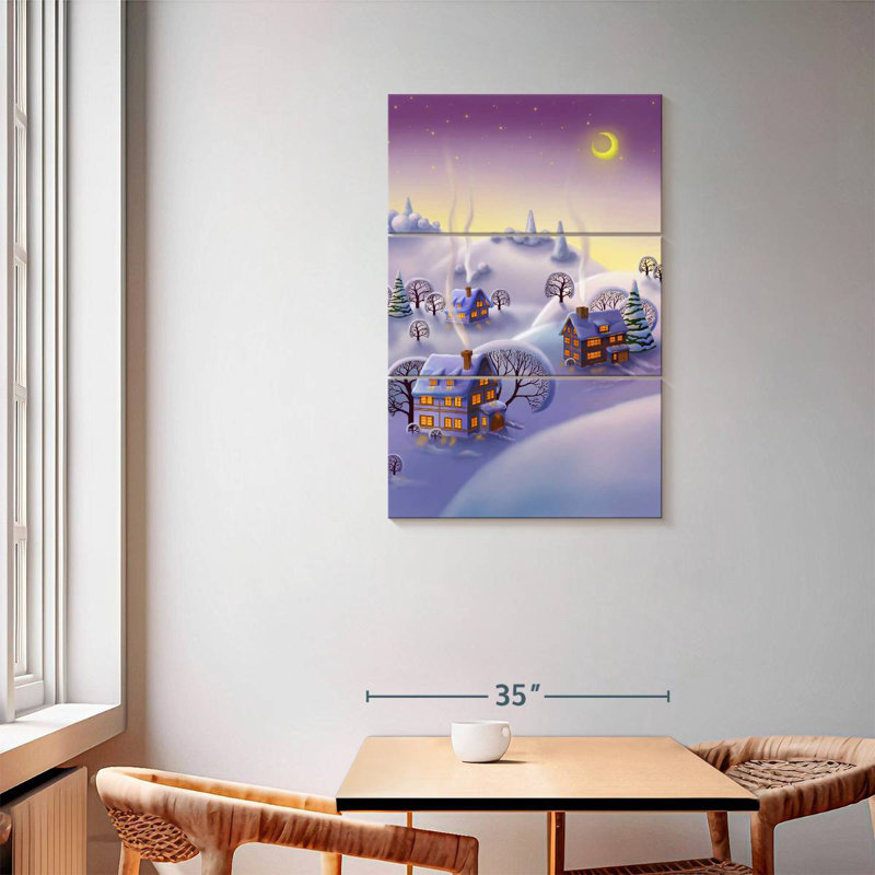 Village d'hiver de Noël Alvord, H 57 po x l 36 po