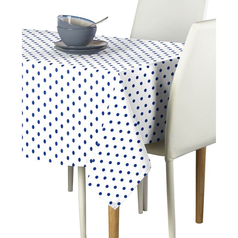 Mccafferty Dots Milliken Signature Tablecloth, 120" L x 60" W, Blue