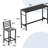 Outdoor Patio Bar Set, Rectangular Bar Tables, 3 Piece 2 Cushioned 41" Bar Stools, Table and Chairs Set for Poolside, Backyard, Porch