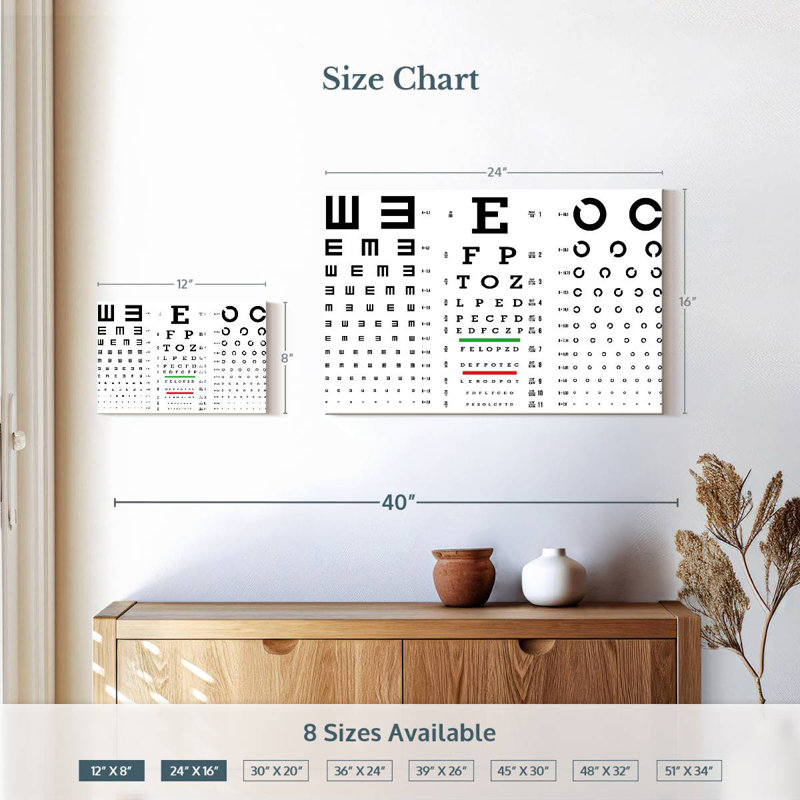 Alcaraz Vision Test Charts, 16" H x 24" W