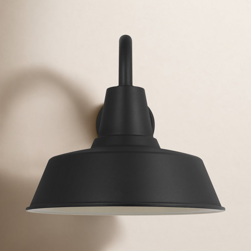 1 - Light Armed Sconce, 13.5" H x 14" W x 21.13" D, No, Textured Black